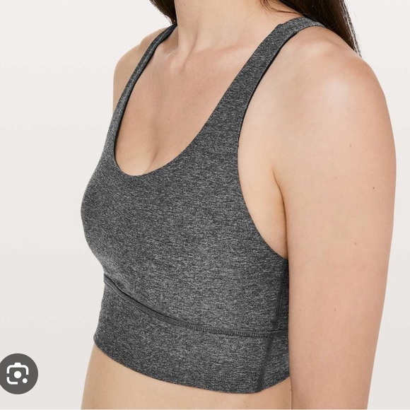Lululemon Energy Longline Bra Medium Support, B-D cups in Heathered Black - Picture 3 of 5